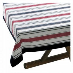 Waterproof tablecloth 115x100 red and blue stripes