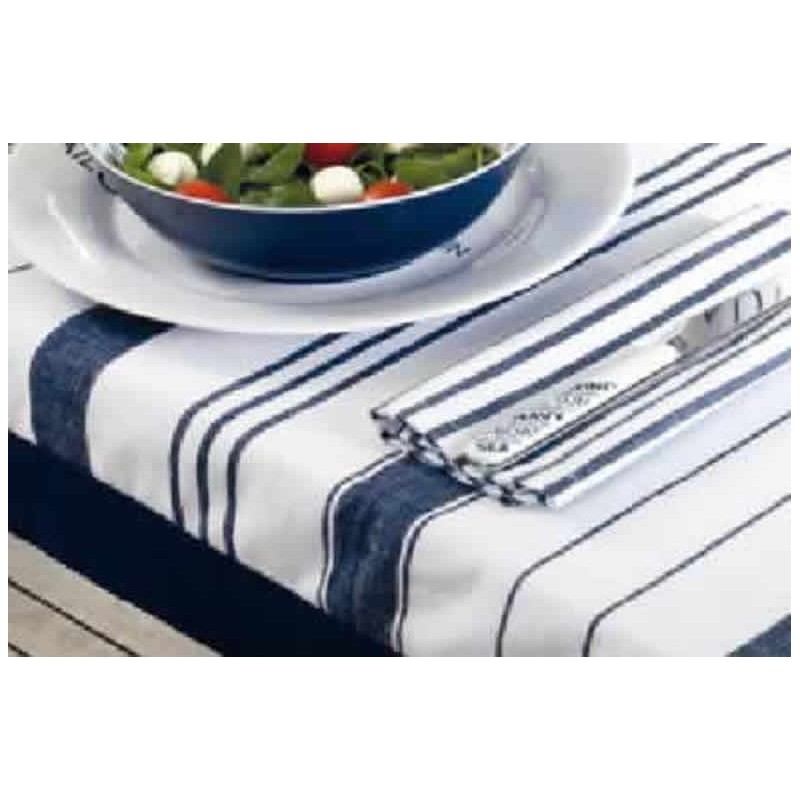 Waterproof tablecloth 115x100cm  blue stripes 